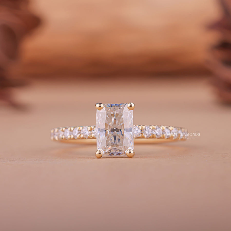 Discover radiant pave lab grown diamond engagement ring online