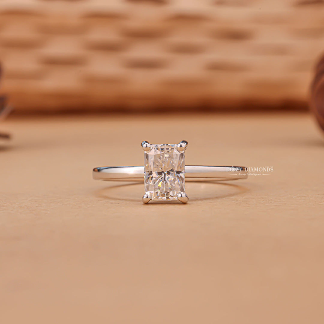 1.0CT radiant cut hidden halo engagement ring available to buy now