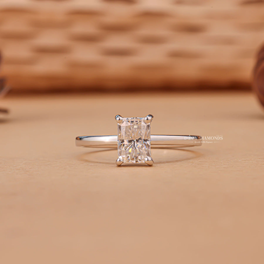 1.0CT radiant cut hidden halo engagement ring available to buy now