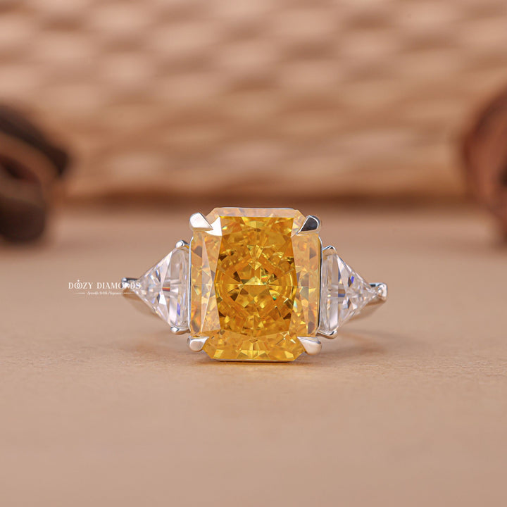 Shop radiant three stone lab grown diamond engagement ring