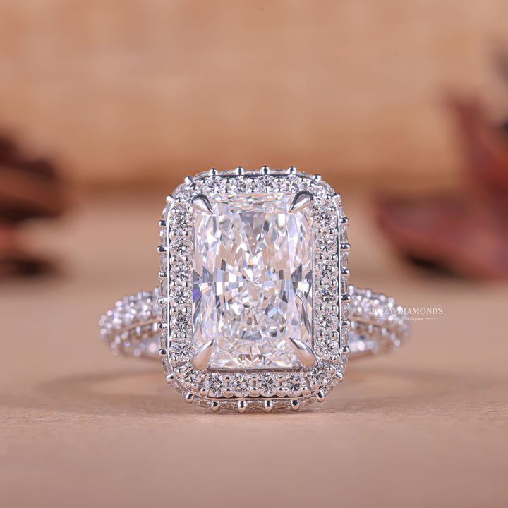 Discover radiant halo lab grown diamond engagement ring online