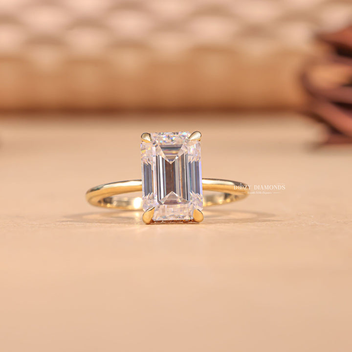 Buy 3.0CT emerald hidden halo lab grown diamond engagement ring online