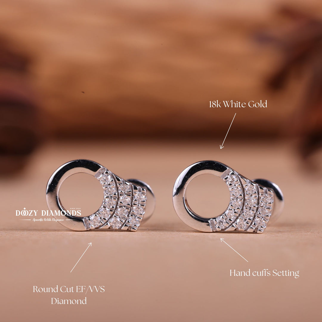 Round EF - VS2 Lab - Grown Diamond Hand Cuff Earrings - Doozy Diamonds