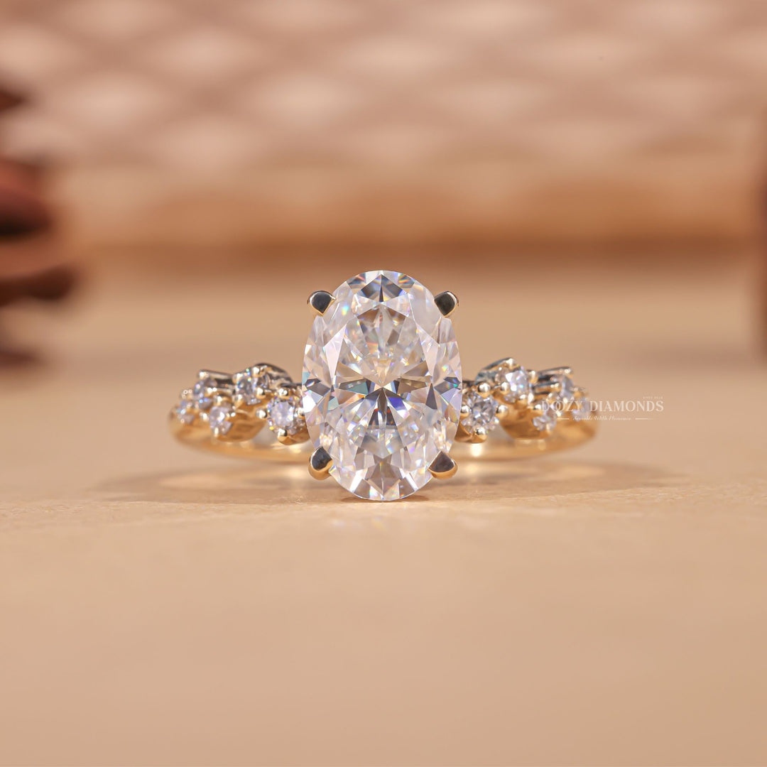 Shop oval pave lab grown diamond engagement ring