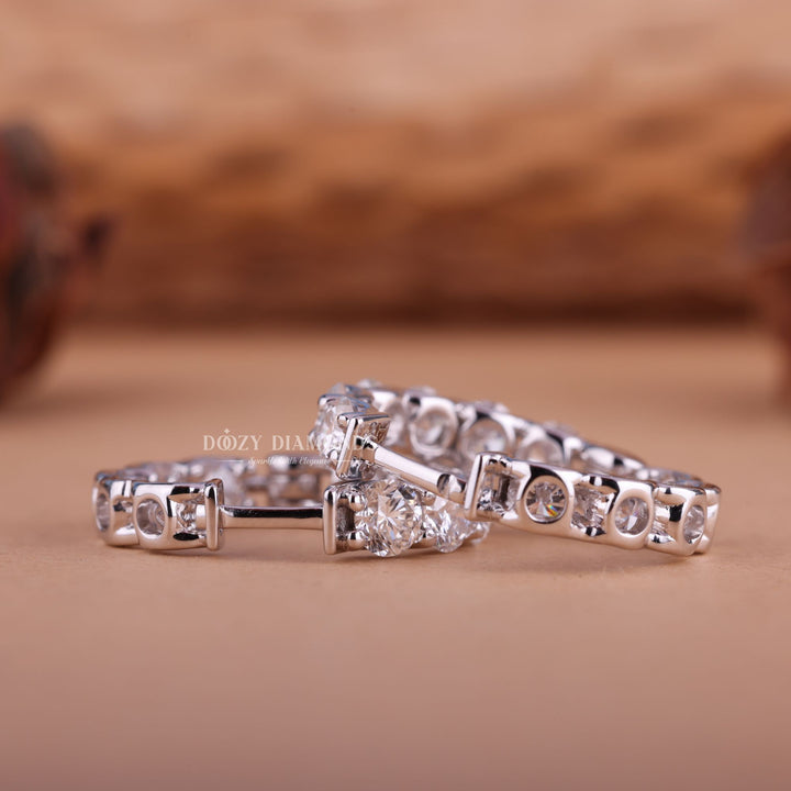 Round EF - VS2 Lab - Grown Diamond Hoops Earrings - Doozy Diamonds