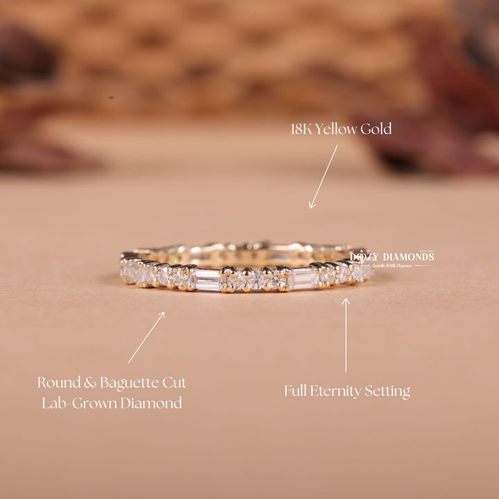 Round diamond wedding band in white gold