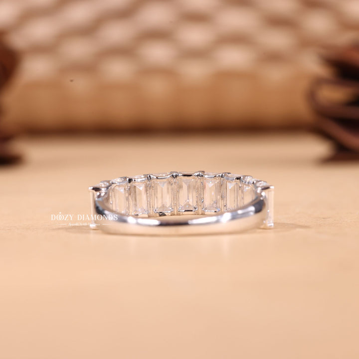 Ethically sourced emerald diamond eternity band