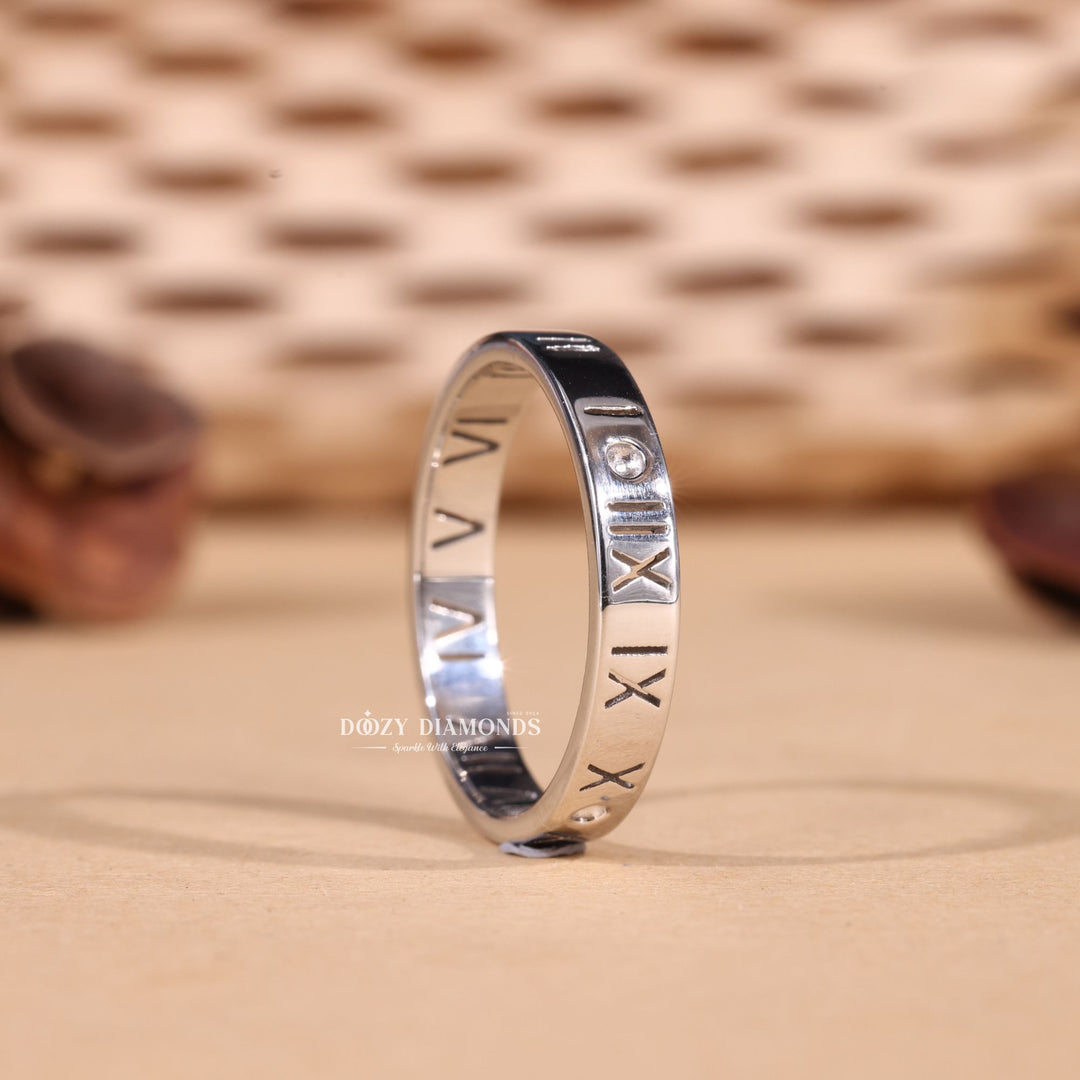 14K Solid White Gold Wedding Band for Anniversary Gift - Doozy Diamonds