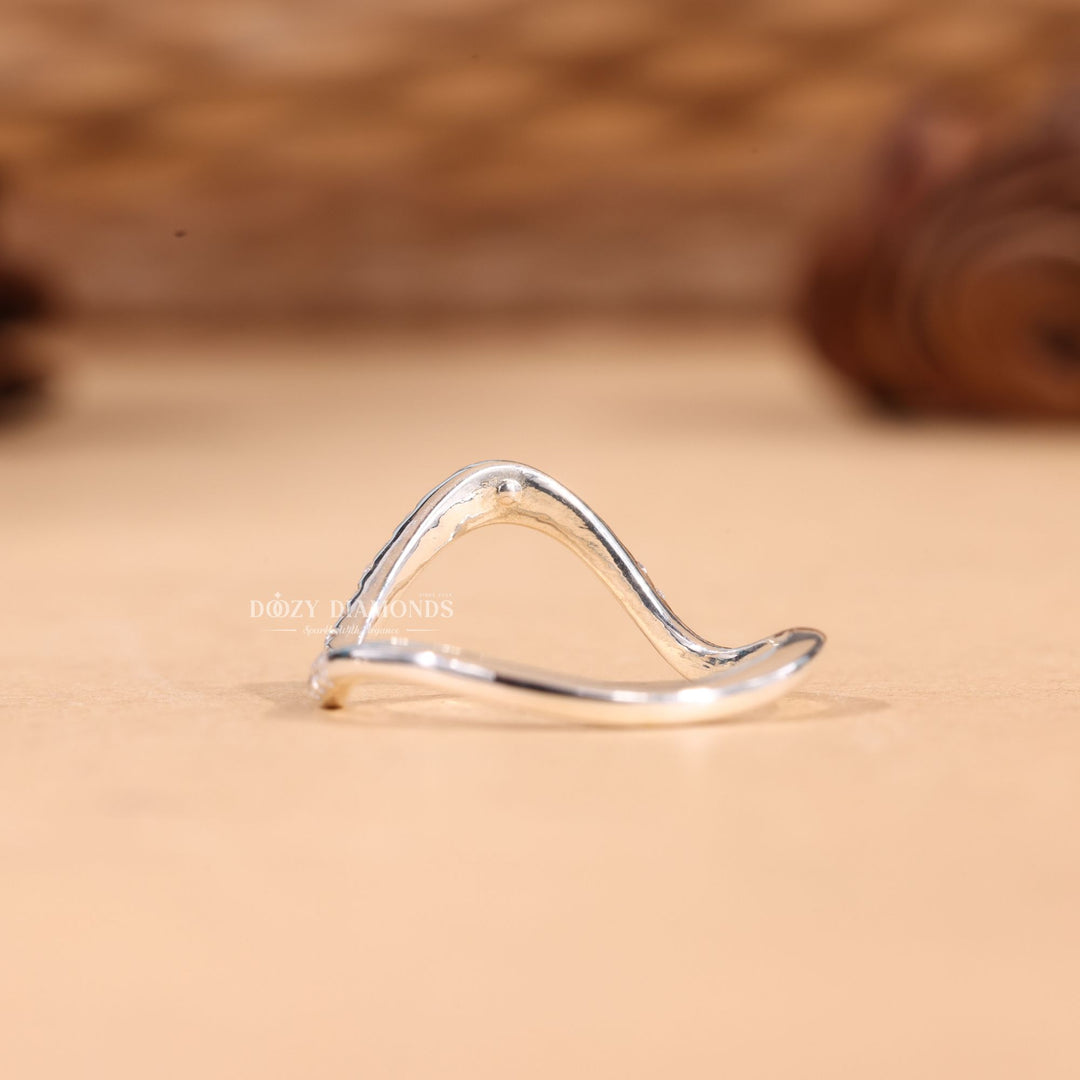 RoundCut diamond band stacked with engagement ring