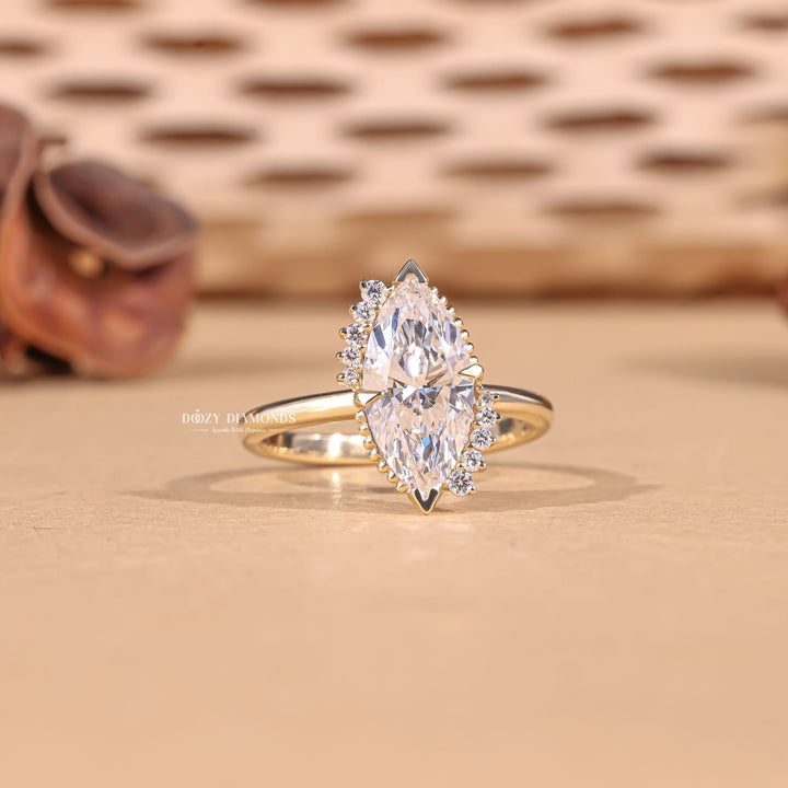 Buy 2.0CT marquise cluster lab grown diamond engagement ring online