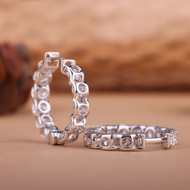Round EF - VS2 Lab - Grown Diamond Hoops Earrings - Doozy Diamonds