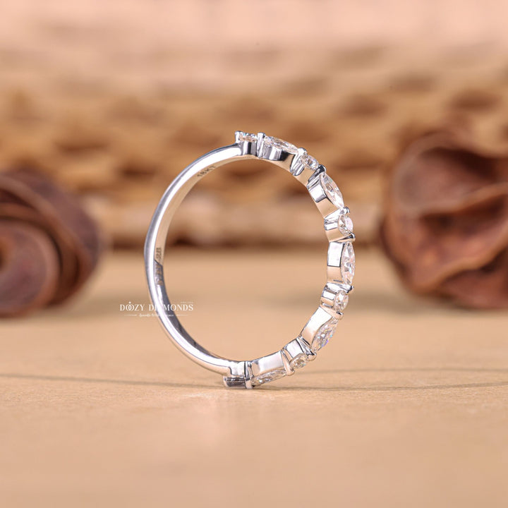 Ethically sourced round marquise diamond eternity band