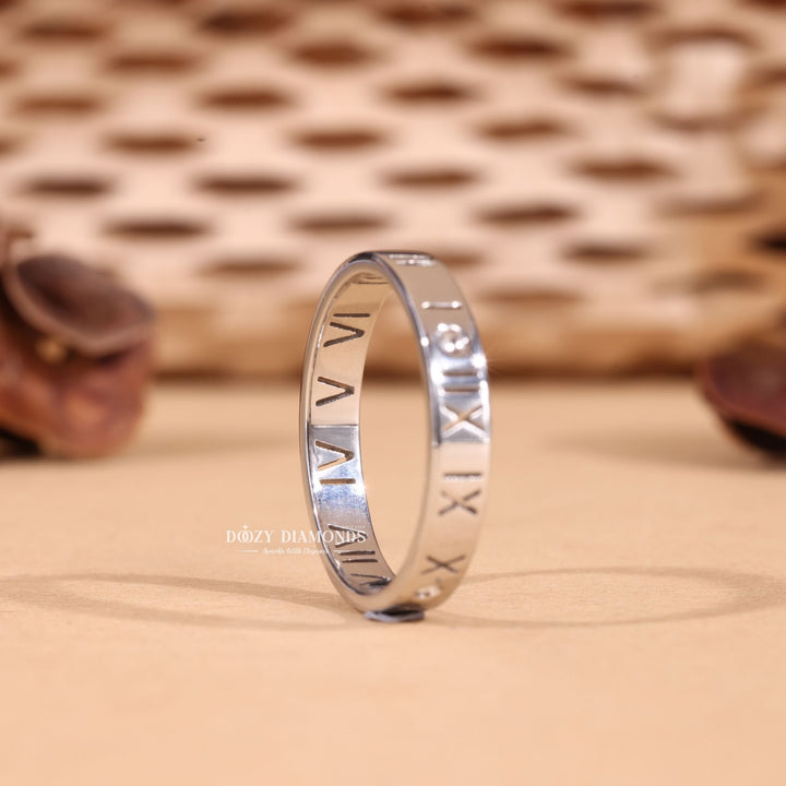 14K Solid White Gold Wedding Band for Anniversary Gift - Doozy Diamonds