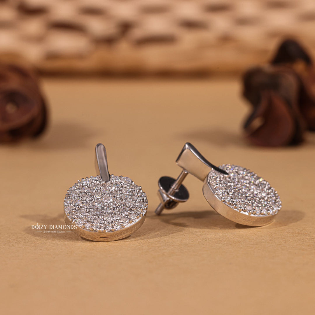 Round EF-VS1 Lab-Grown Diamond Unique Circle Earrings