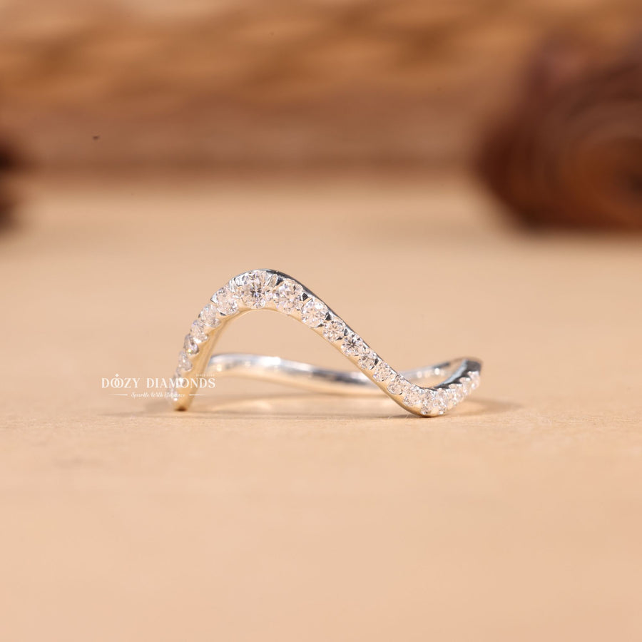 RoundCut roundcut diamond wedding band front view