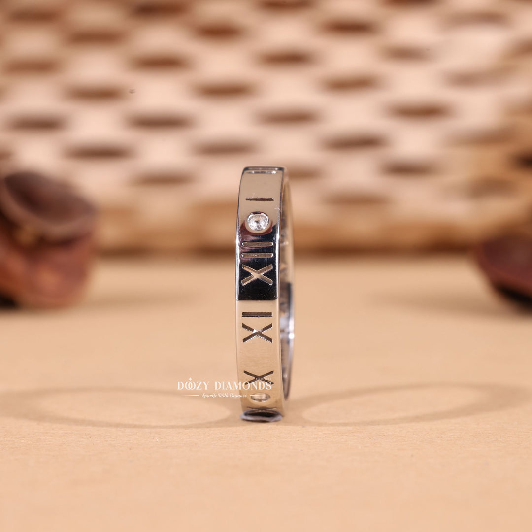14K Solid White Gold Wedding Band for Anniversary Gift - Doozy Diamonds