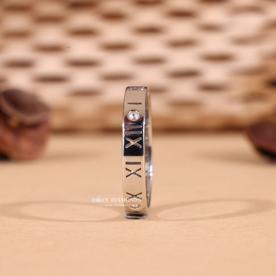 14K Solid White Gold Wedding Band for Anniversary Gift - Doozy Diamonds