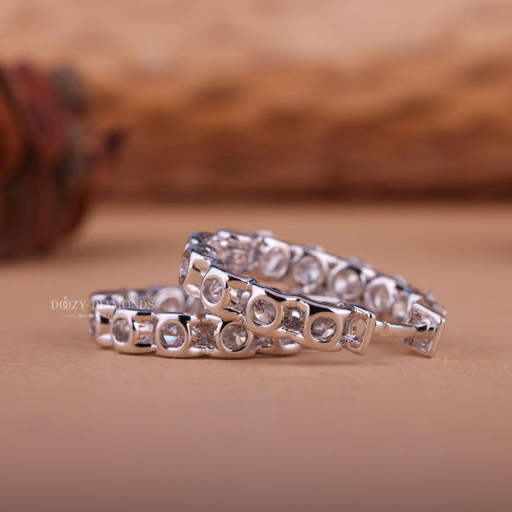 Round EF - VS2 Lab - Grown Diamond Hoops Earrings - Doozy Diamonds