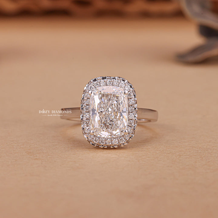 2.50CT cushion cut halo engagement ring available to buy now