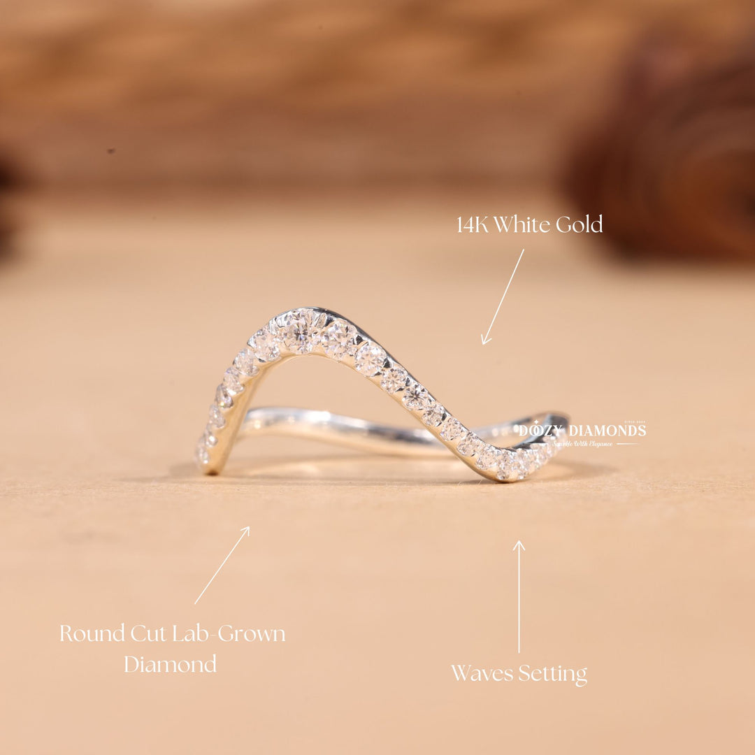 RoundCut diamond wedding band in yellow gold