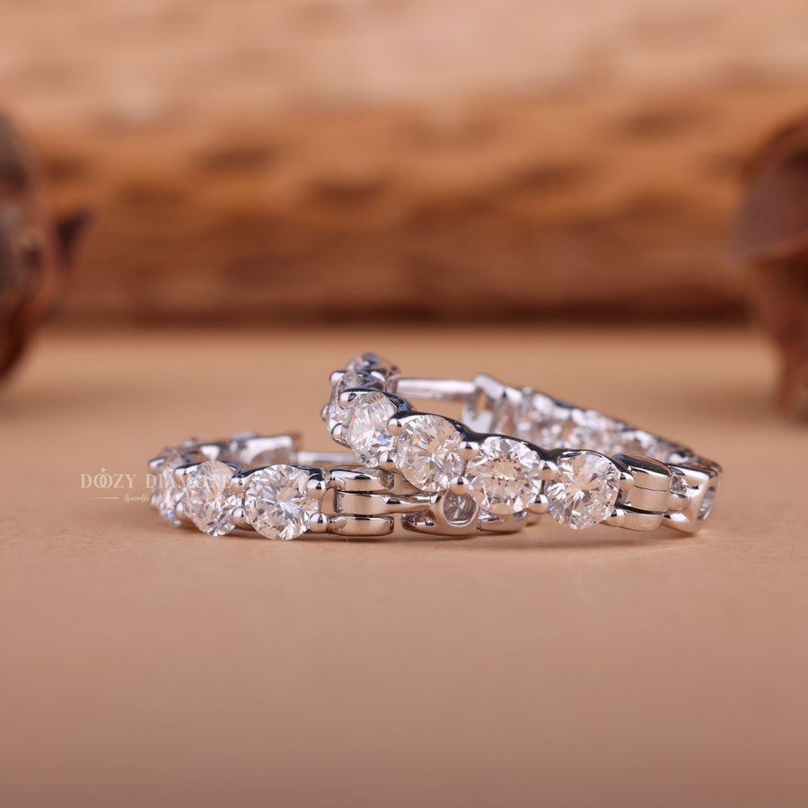 Round EF - VS2 Lab - Grown Diamond Hoops Earrings - Doozy Diamonds