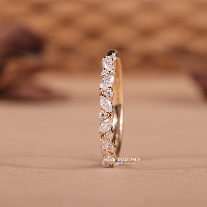 Ethically sourced round marquise diamond eternity band