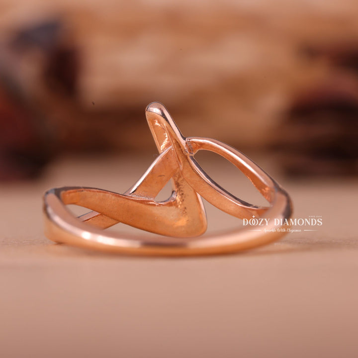 14K-18K Solid Rose Gold Plain Unique Wedding Band