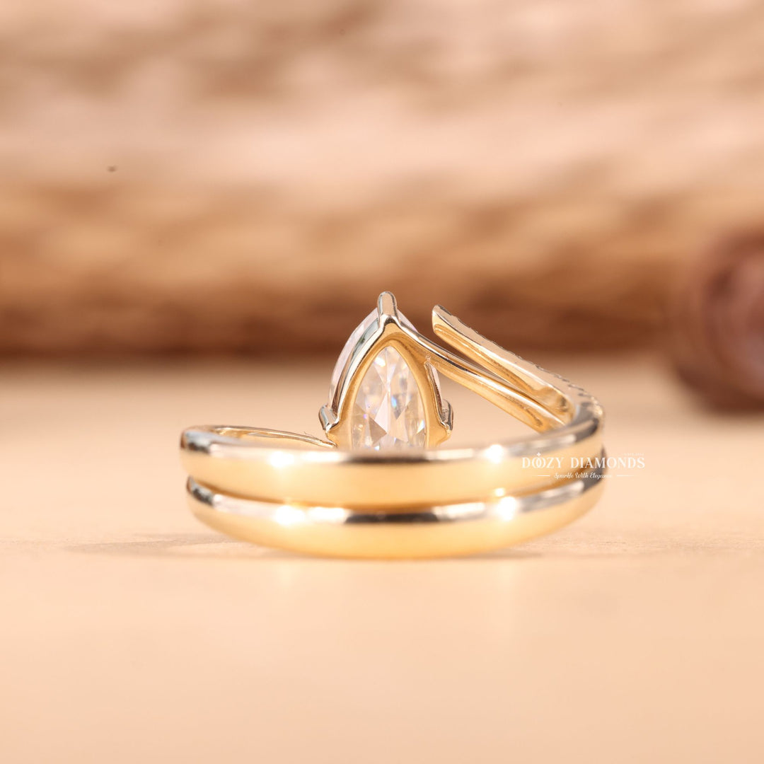 2.0CT Marquise Cut EF - VS2 Lab Grown Eve Diamond Ring with Eve Wedding Band - Doozy Diamonds