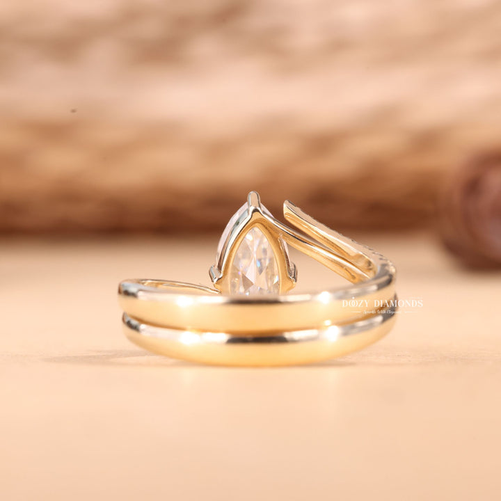 2.0CT Marquise Cut EF - VS2 Lab Grown Eve Diamond Ring with Eve Wedding Band - Doozy Diamonds