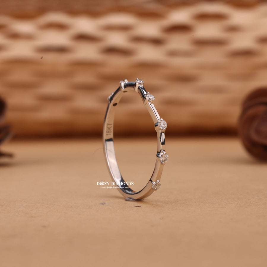 Round round diamond wedding band front view