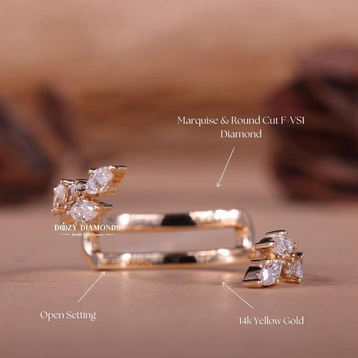 Round diamond wedding band in yellow gold