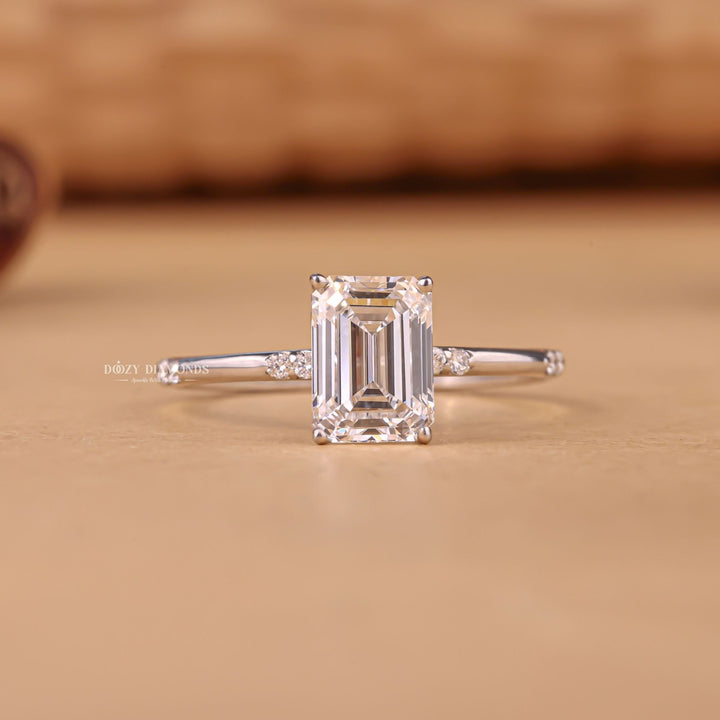 1.50CT emerald cut pave engagement ring available to buy now