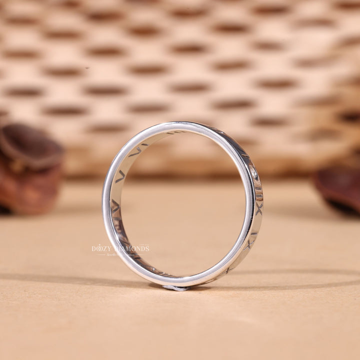 14K Solid White Gold Wedding Band for Anniversary Gift - Doozy Diamonds