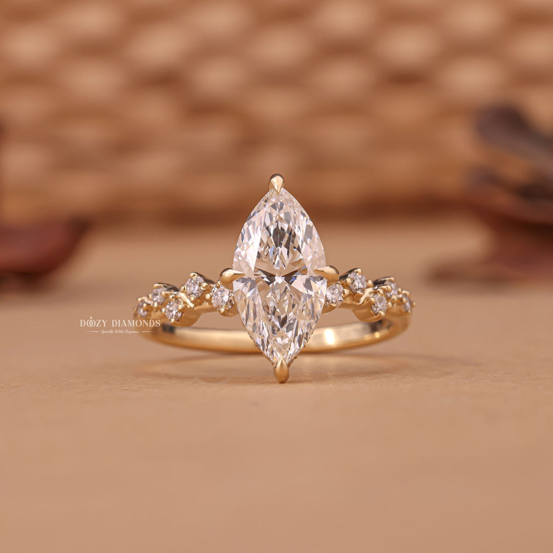 Shop marquise cluster lab grown diamond engagement ring