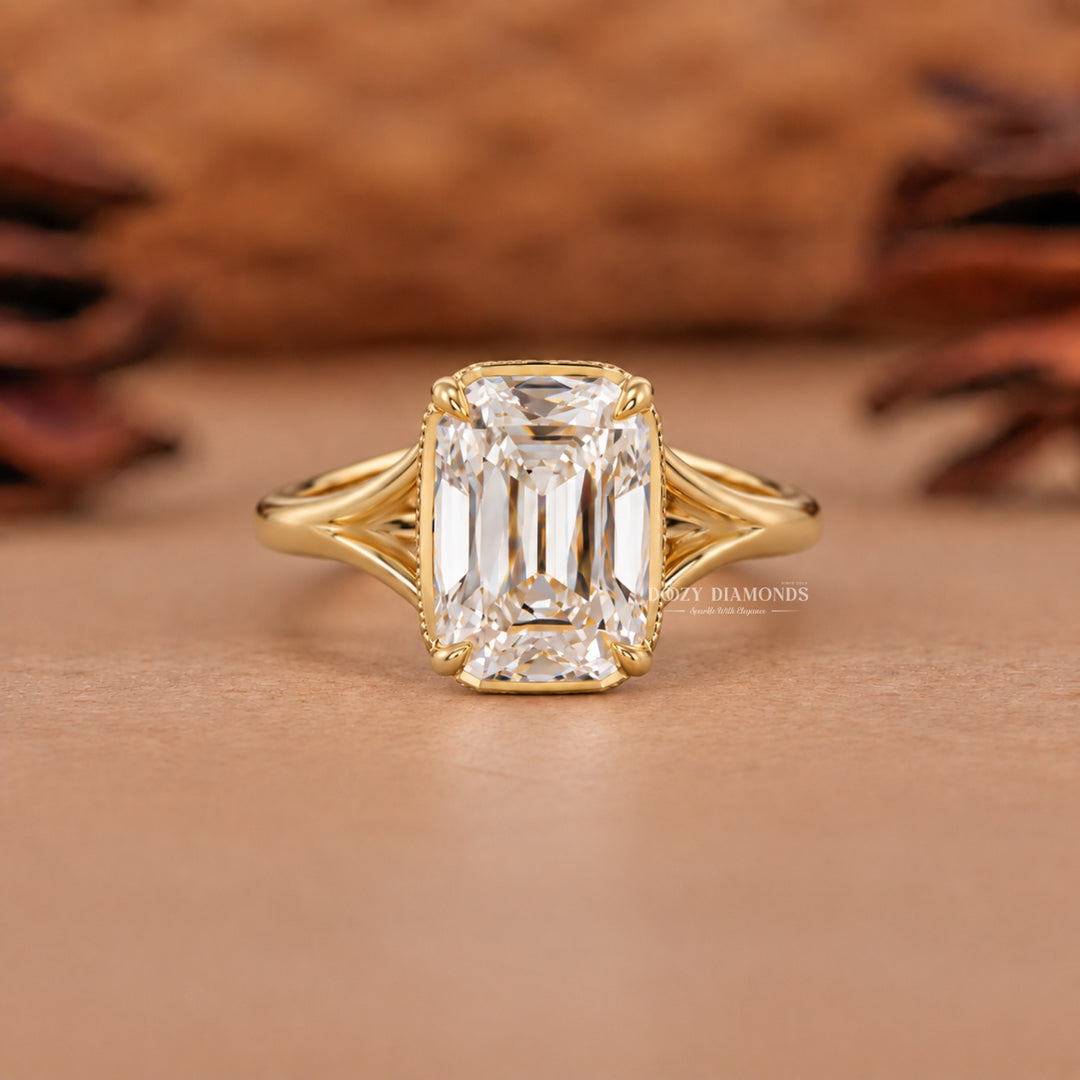 2.50CT Claire-Old Mine Step Cut F/VVS2  Lab Grown Diamond Engagement Ring