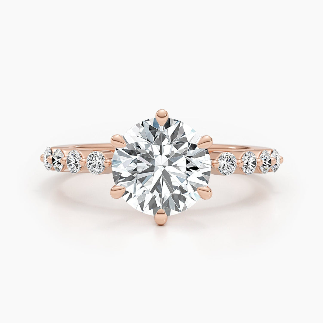 Round cut engagement ring shown with authenticity certificate