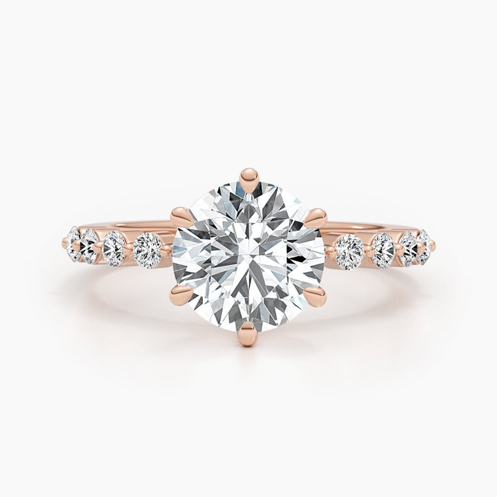 Round cut engagement ring shown with authenticity certificate