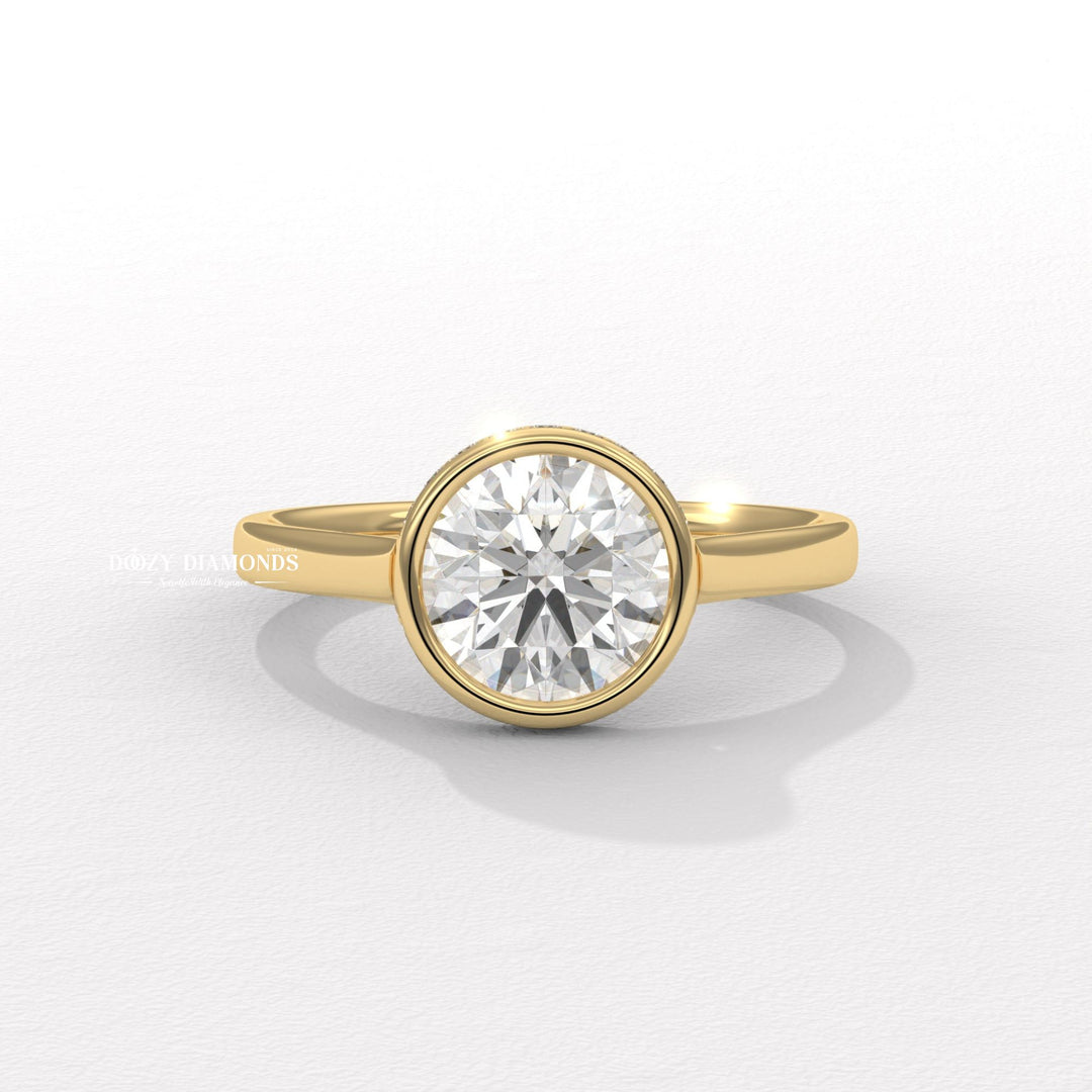 Shop round hidden halo lab grown diamond engagement ring