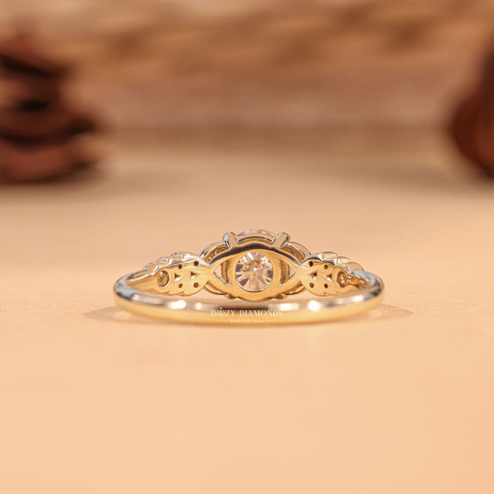 Round cut pave engagement ring with IGI certified center diamond
