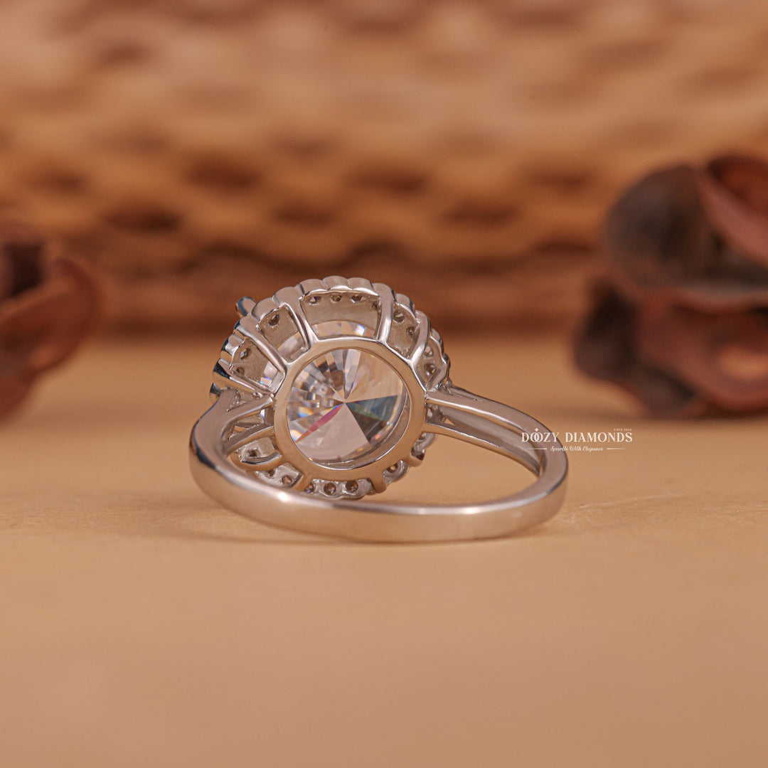 Buy round cut halo diamond engagement ring with free shipping