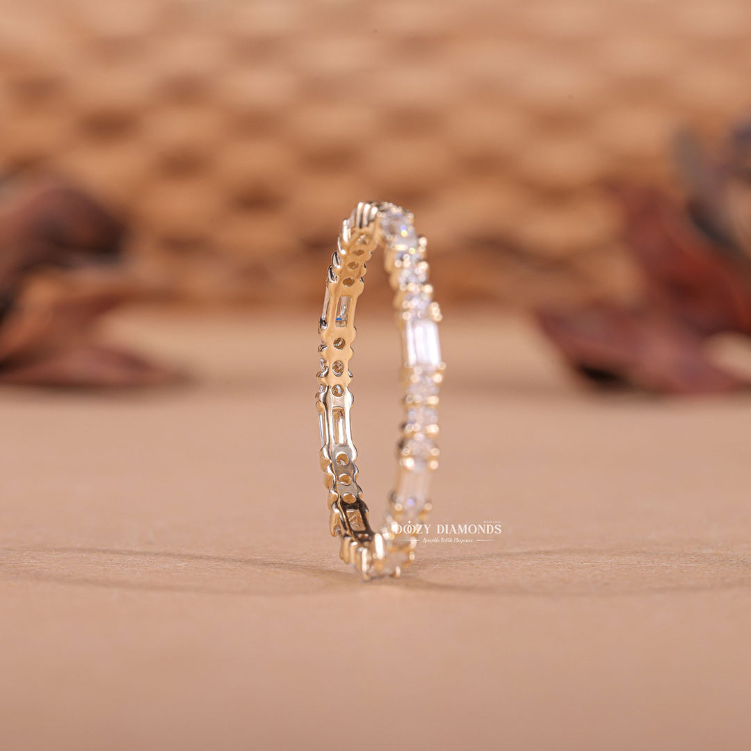 Ethically sourced round & baguette diamond eternity band