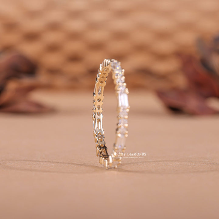 Ethically sourced round & baguette diamond eternity band