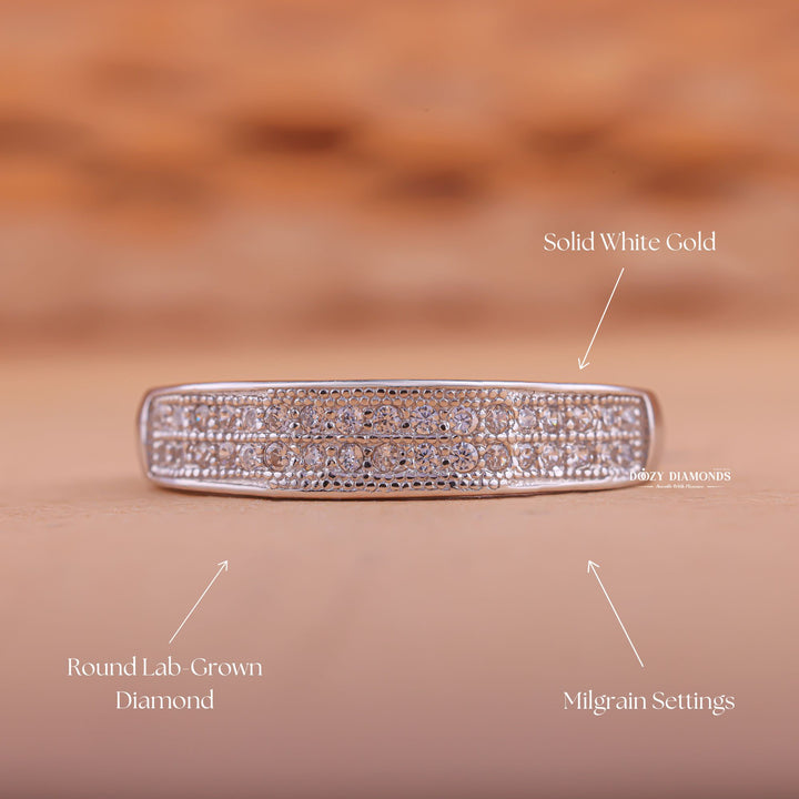 Half Eternity diamond wedding band in yellow gold