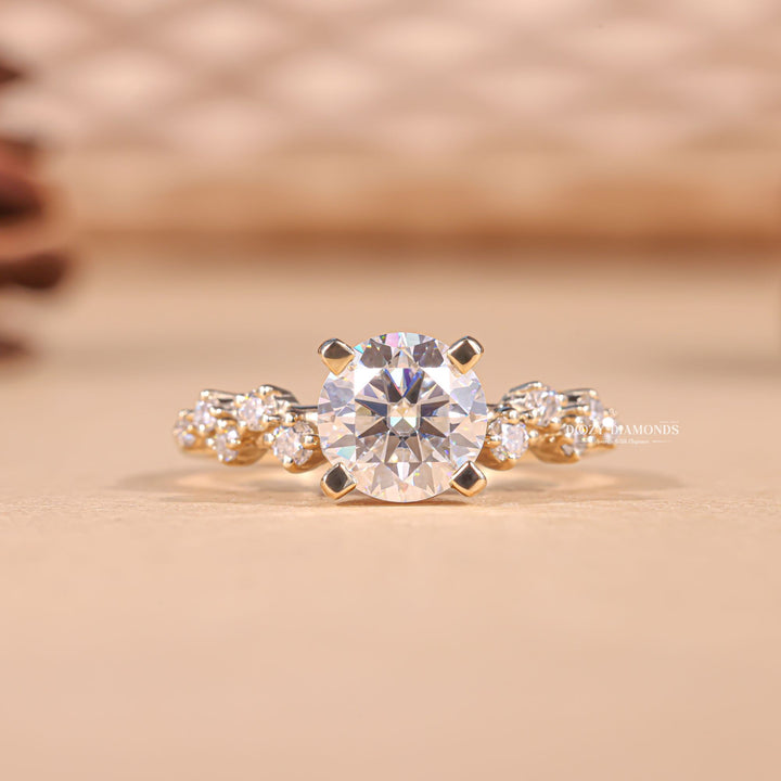 1.0CT round cut cluster engagement ring available to buy now