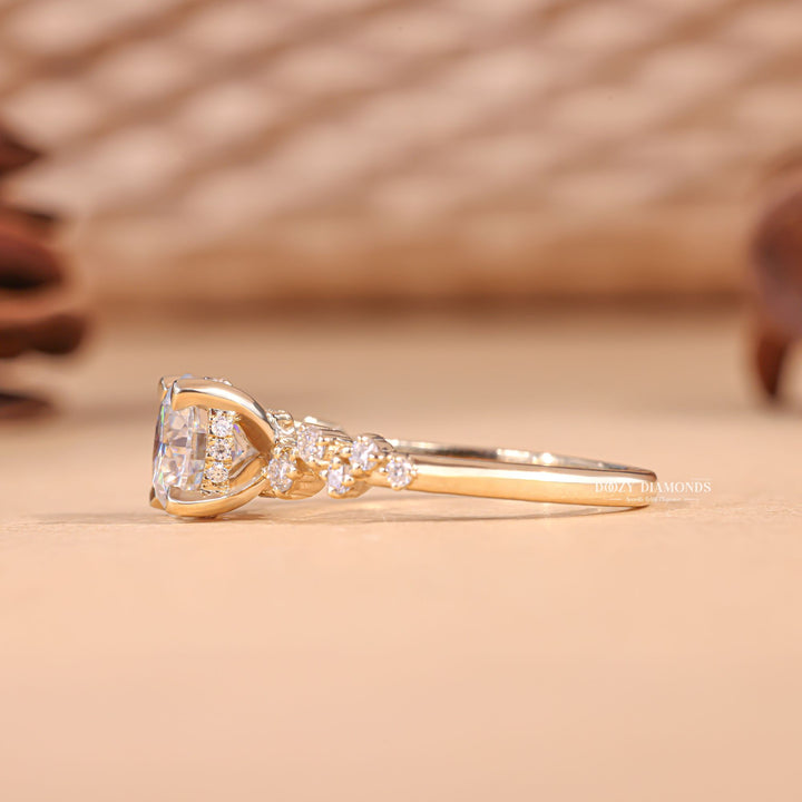Classic round cluster engagement ring crafted for everyday wear