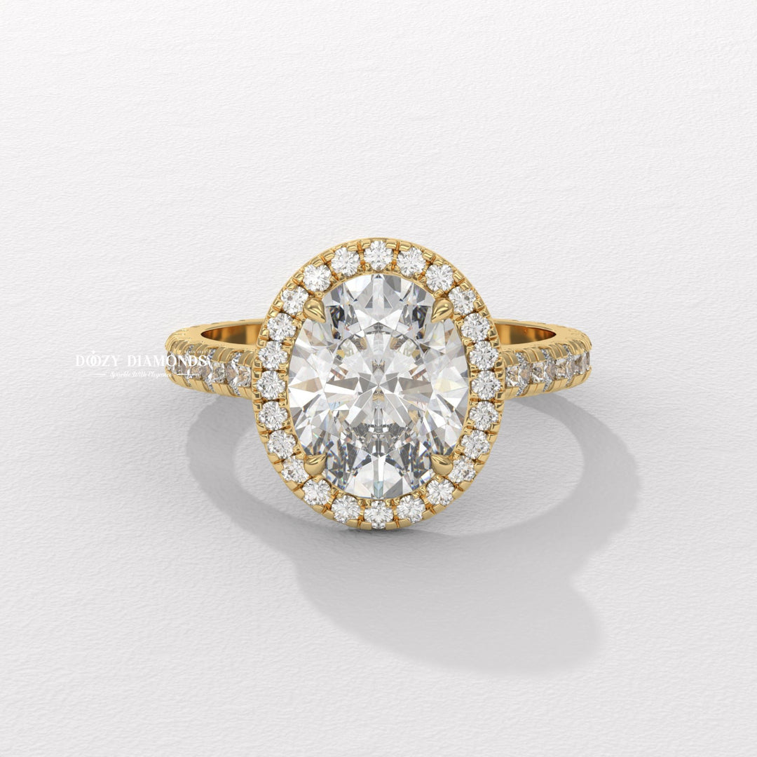 Shop oval halo lab grown diamond engagement ring
