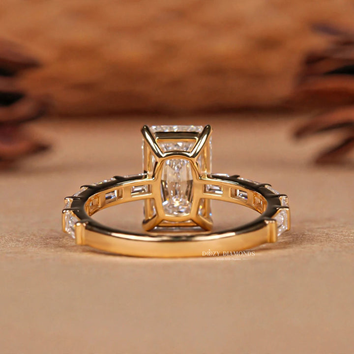 2.50CT Radiant F/VVS1 Lab Grown Diamond Pave Engagement Ring