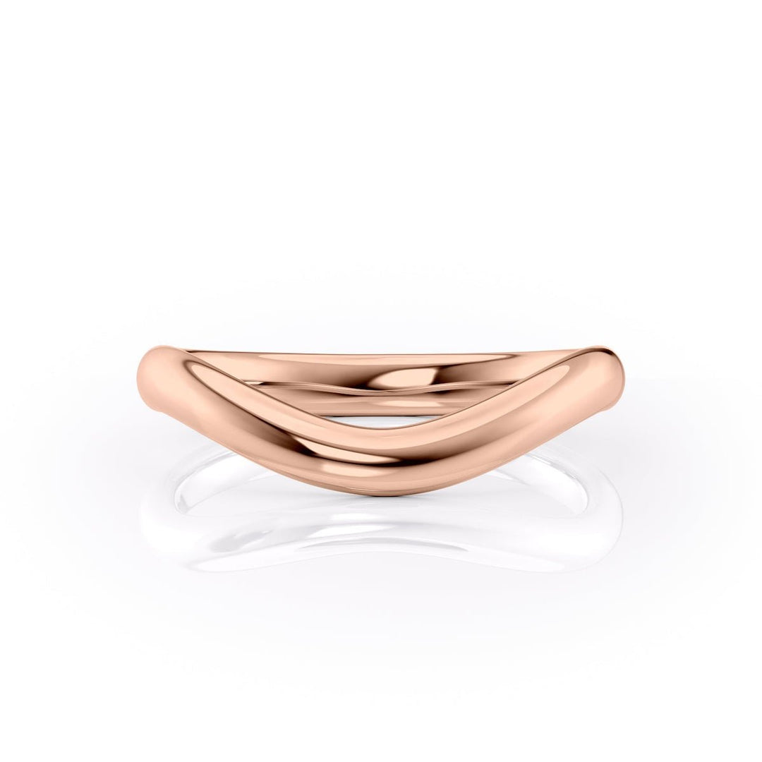 18K|14K Solid Gold Unique U Shape Plain Wedding Band - Doozy Diamonds