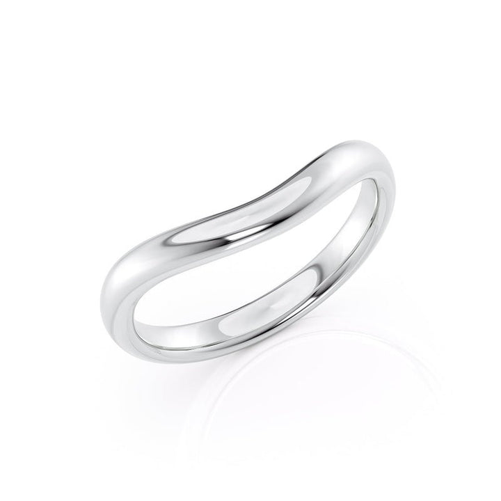 18K|14K Solid Gold Unique U Shape Plain Wedding Band - Doozy Diamonds