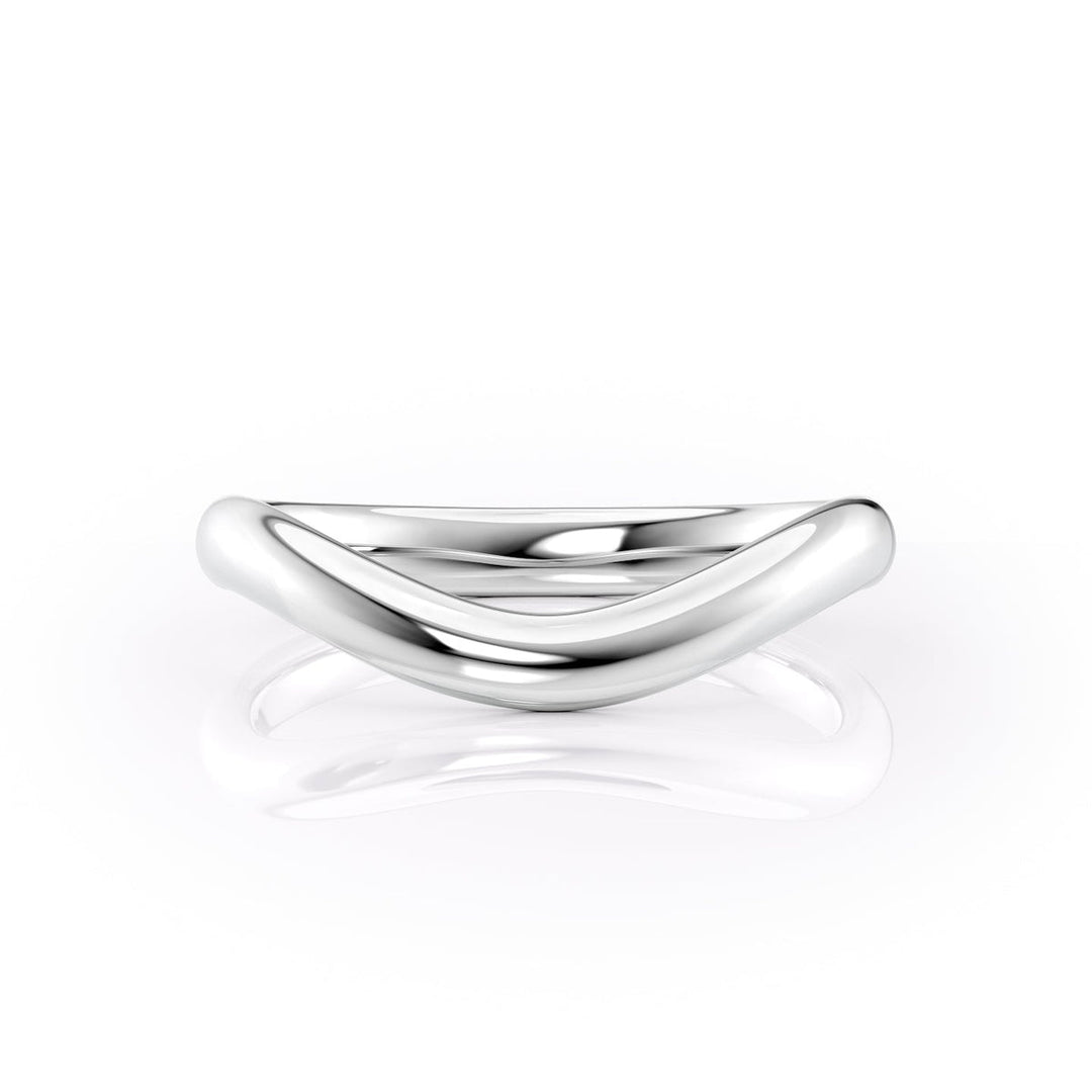 18K|14K Solid Gold Unique U Shape Plain Wedding Band - Doozy Diamonds